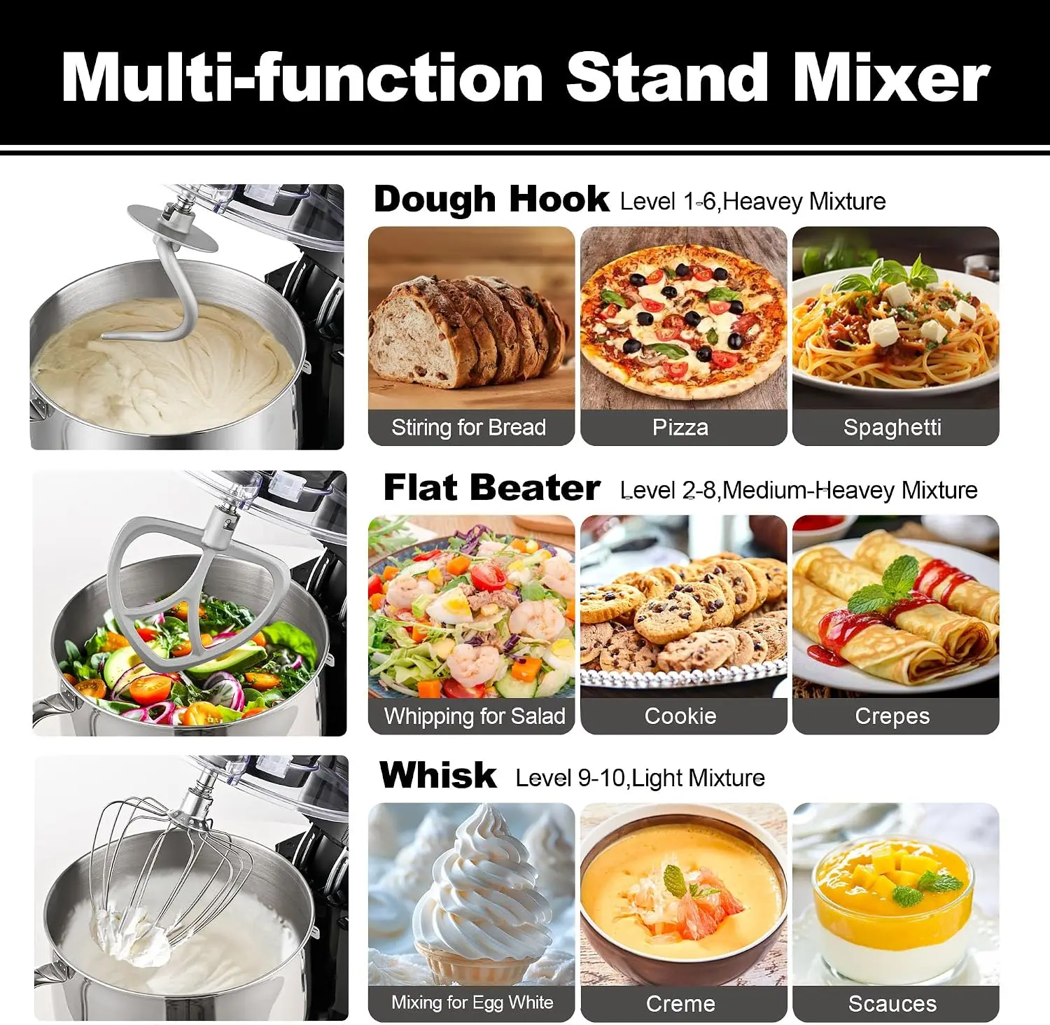 8.5QT 900W stand mixer product image 12
