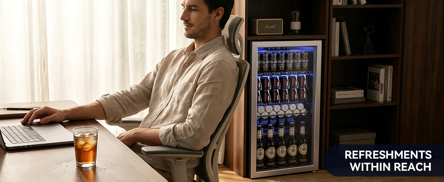 Office beverage refrigerator