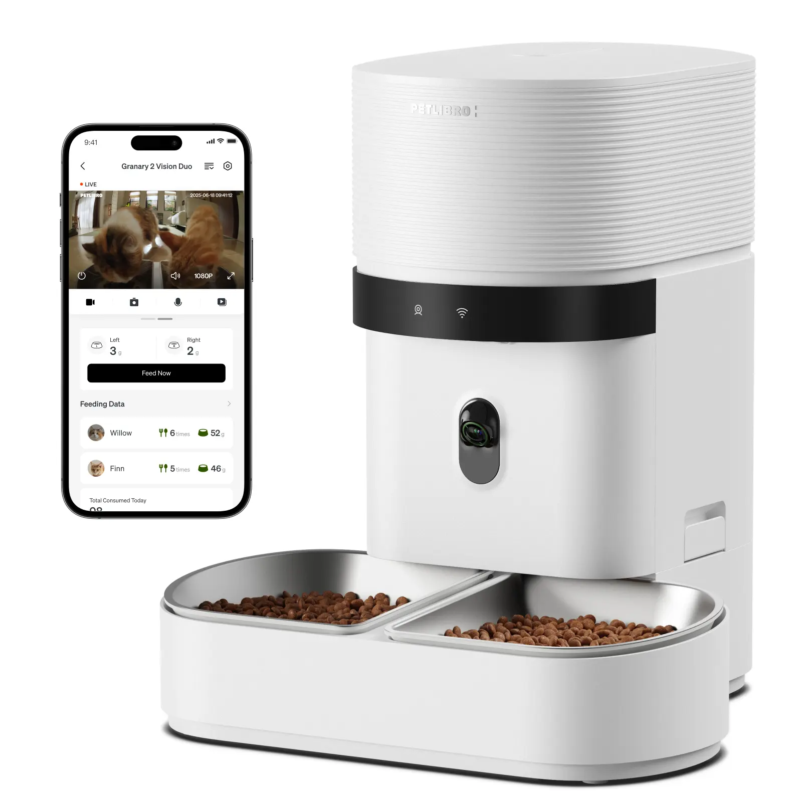 Granary 2 Vision-Dual bowl, White