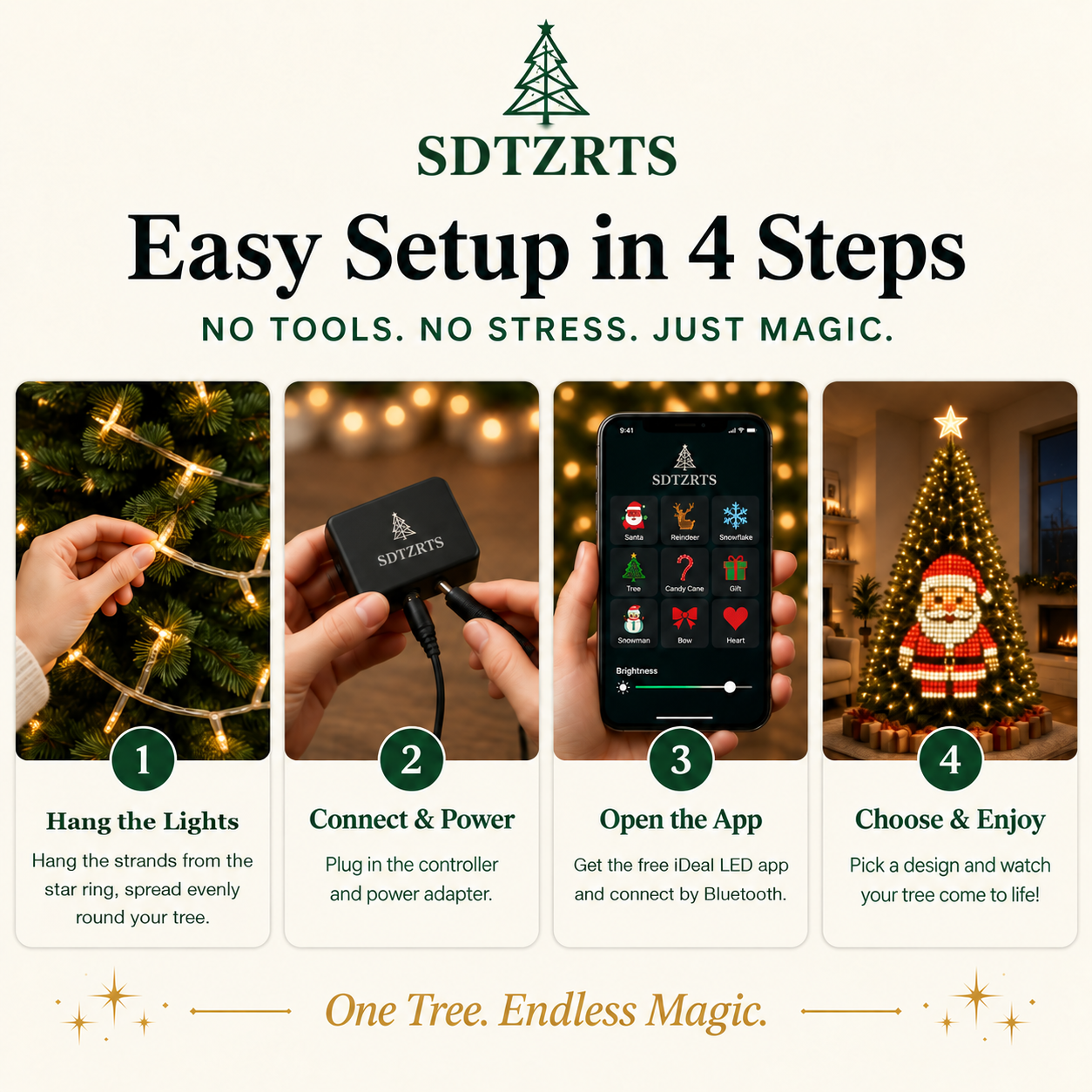 Smart Christmas Tree Lights – App Control, Music Sync & DIY Designs