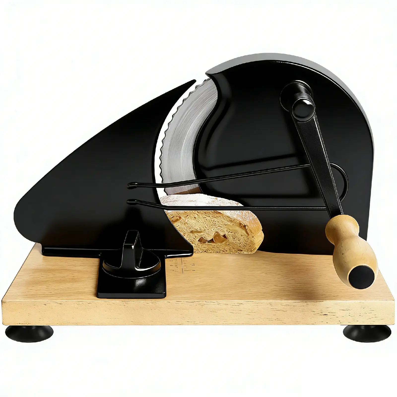 Manual Bread Slicer Adjustable Thickness with Solid Wood Base – Kitchenware