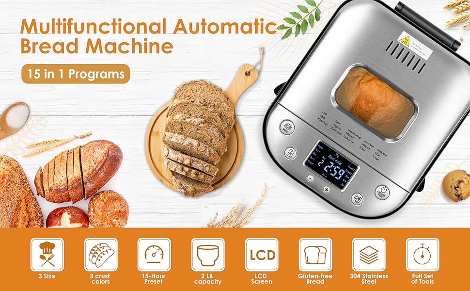 Automatic 15-program bread maker product image 8