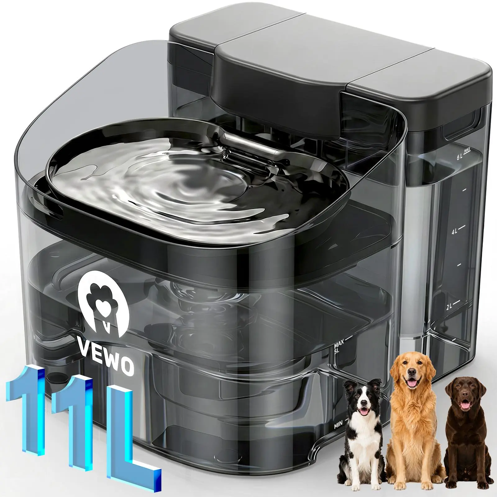 11L large dog water fountain