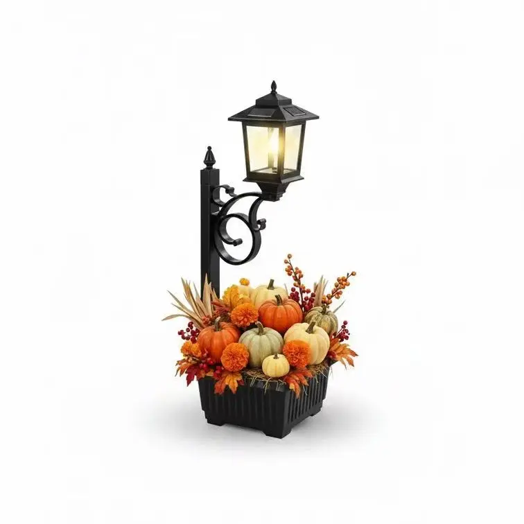 Solar post light with planter product image 10