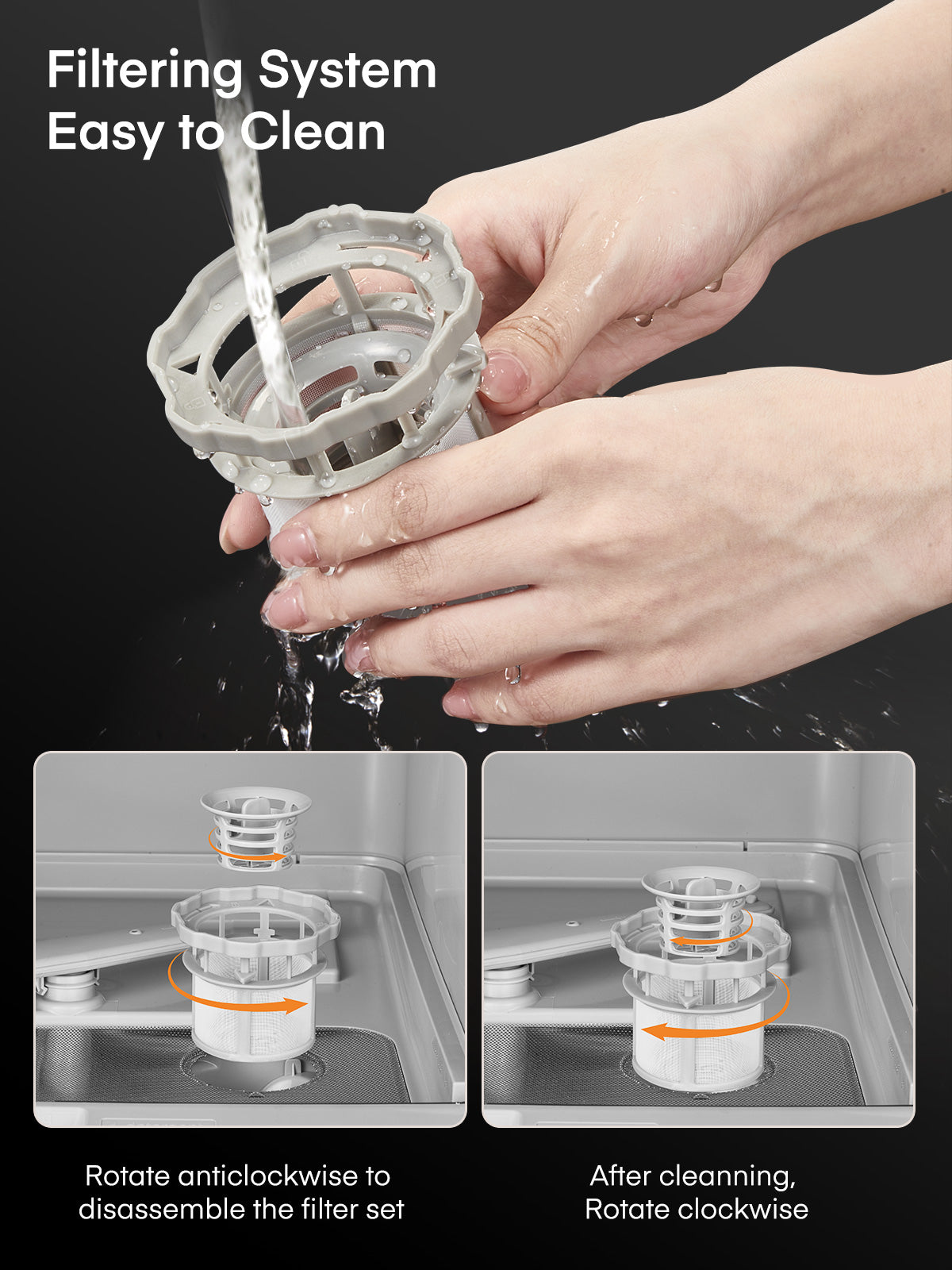 FOHERE countertop dishwasher drying feature image