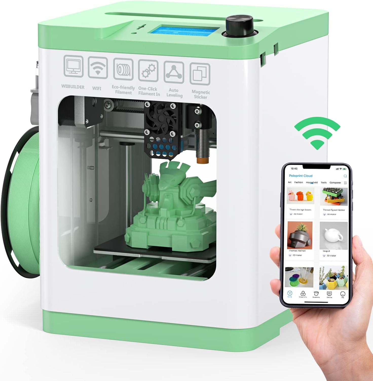 Tina2S green mini 3D printer