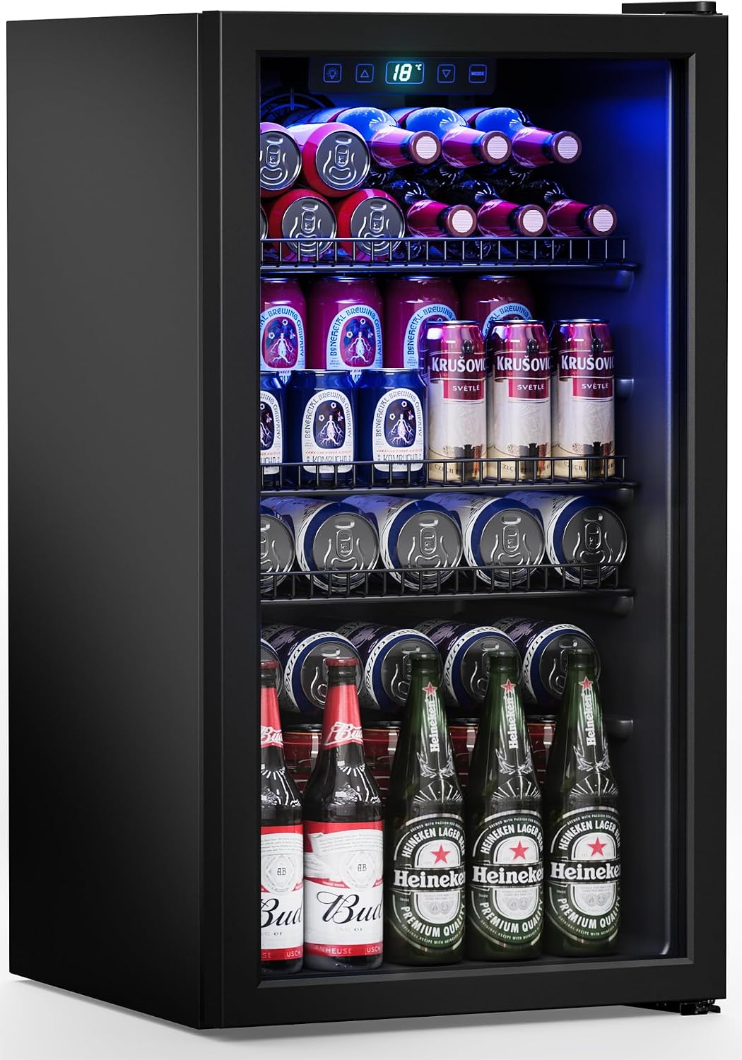 130 Can Beverage Refrigerator, 3.2 Cu.Ft Mini Fridge Beverage Cooler