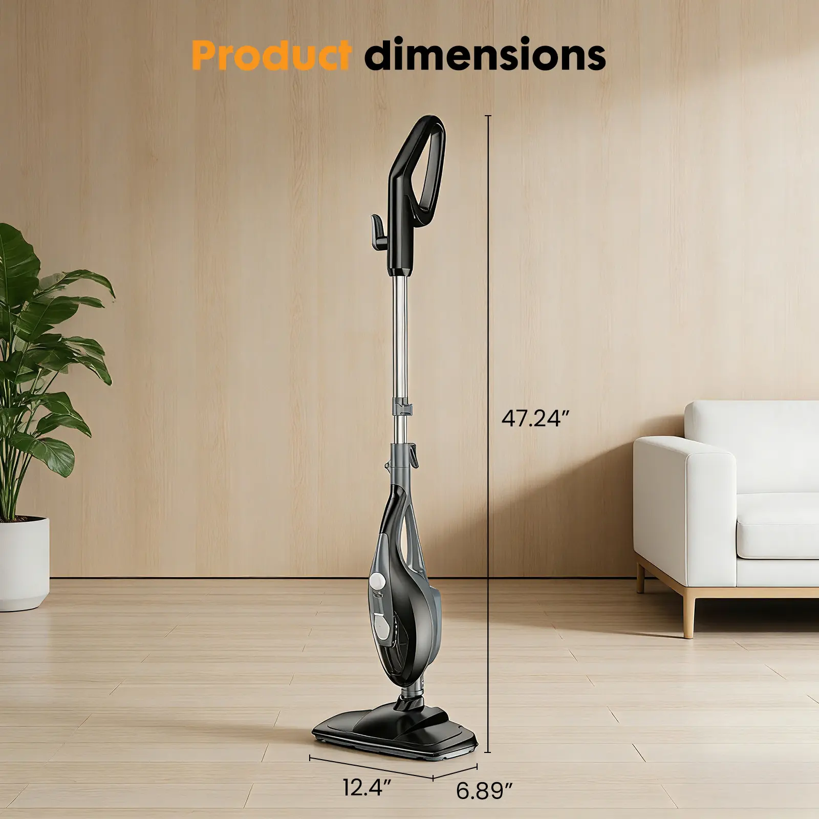 Lightweight Electric Steam Mop, Detachable Handheld ZQ01