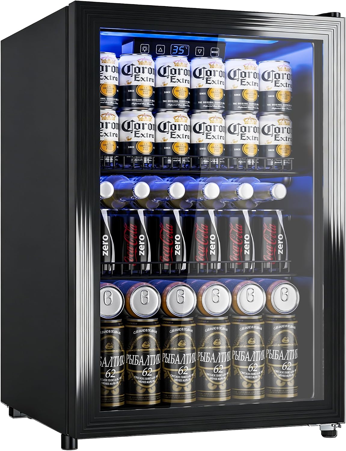 130 Can Beverage Refrigerator, 3.2 Cu.Ft Mini Fridge Beverage Cooler