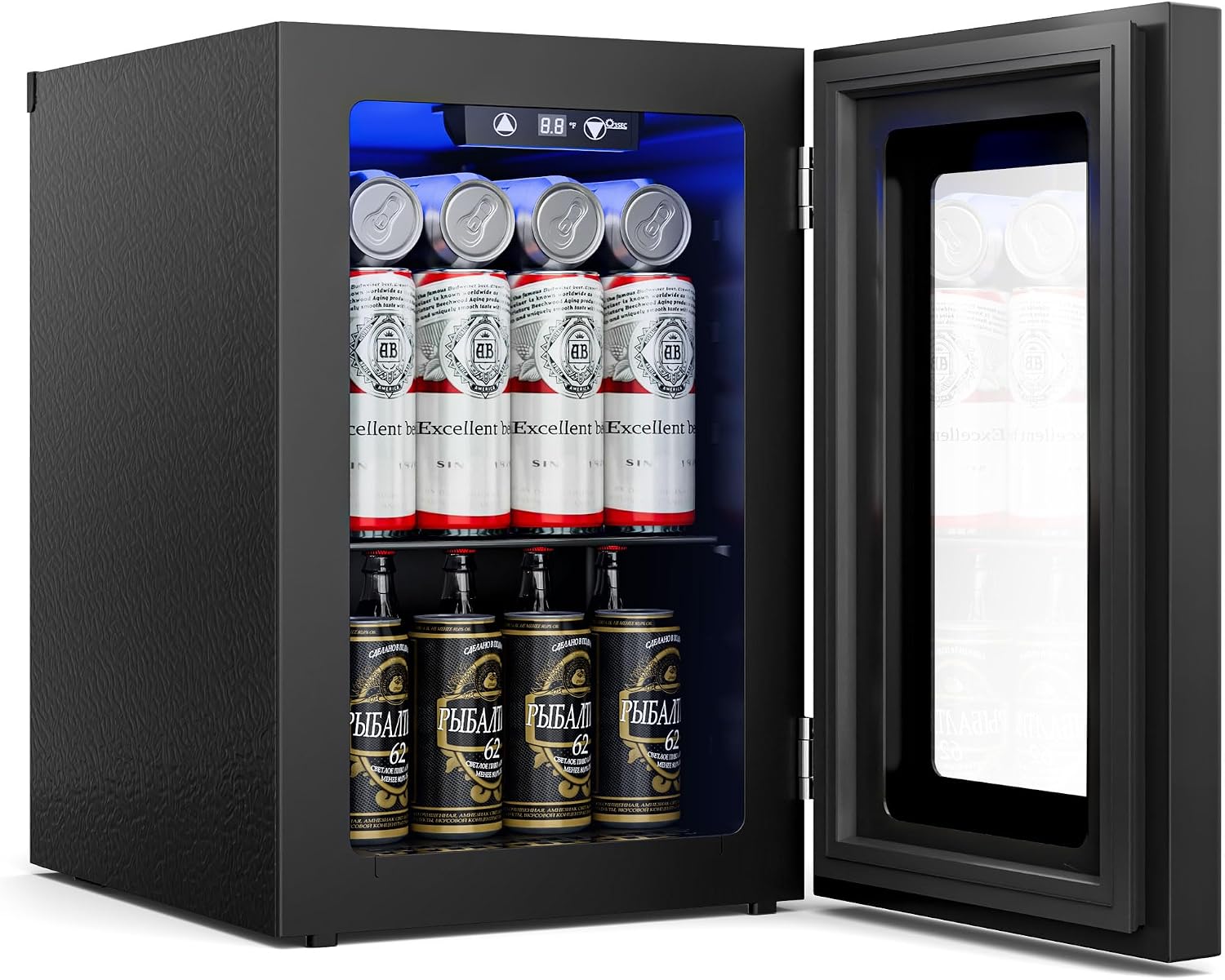 130 Can Beverage Refrigerator, 3.2 Cu.Ft Mini Fridge Beverage Cooler