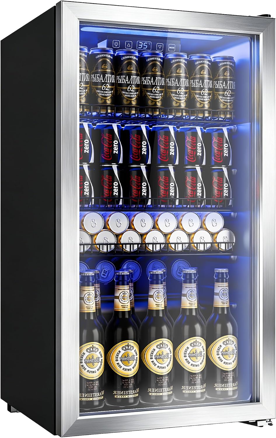 Digital temperature beverage refrigerator