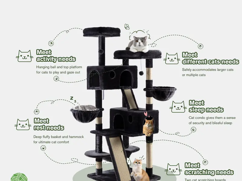 Multi-level cat tree tower product image 10