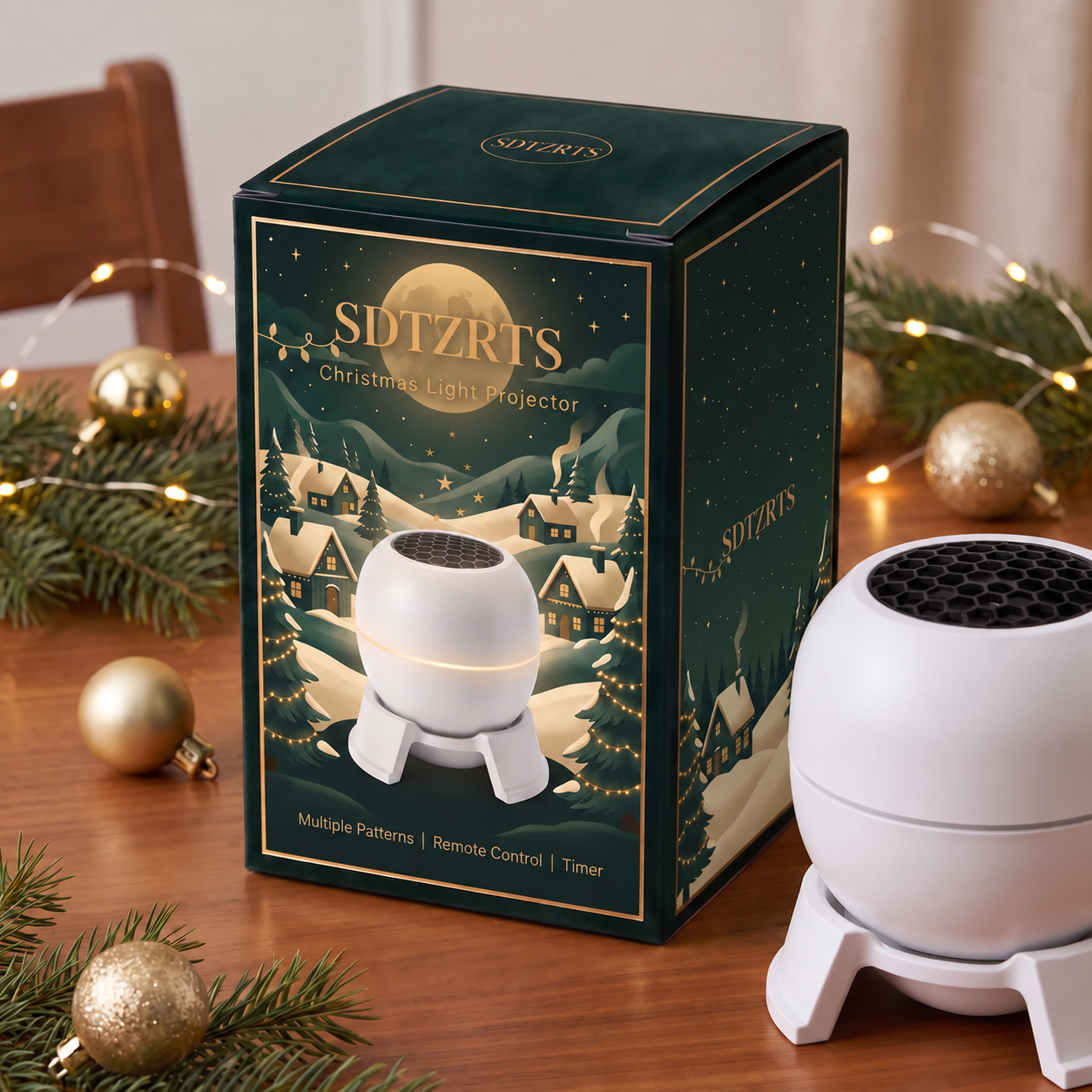 Sdtzrts Christmas Sky Projector – Santa, Aurora & Snow Effects with Remote Timer