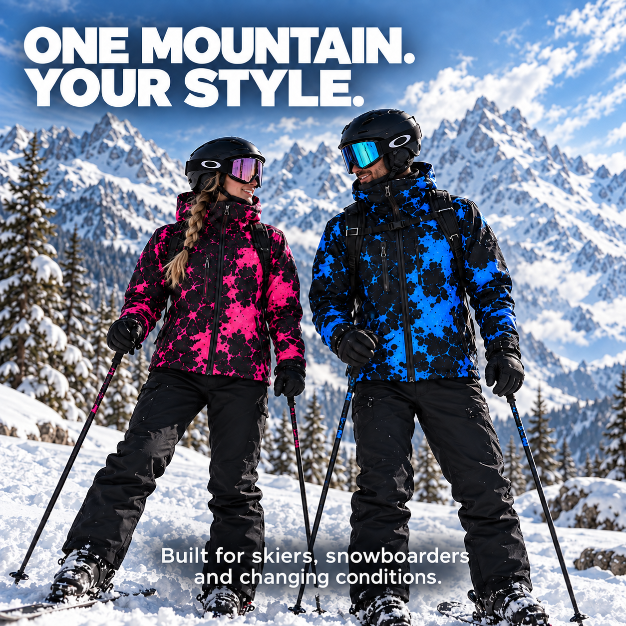 Blaze Orange snow-reactive jacket