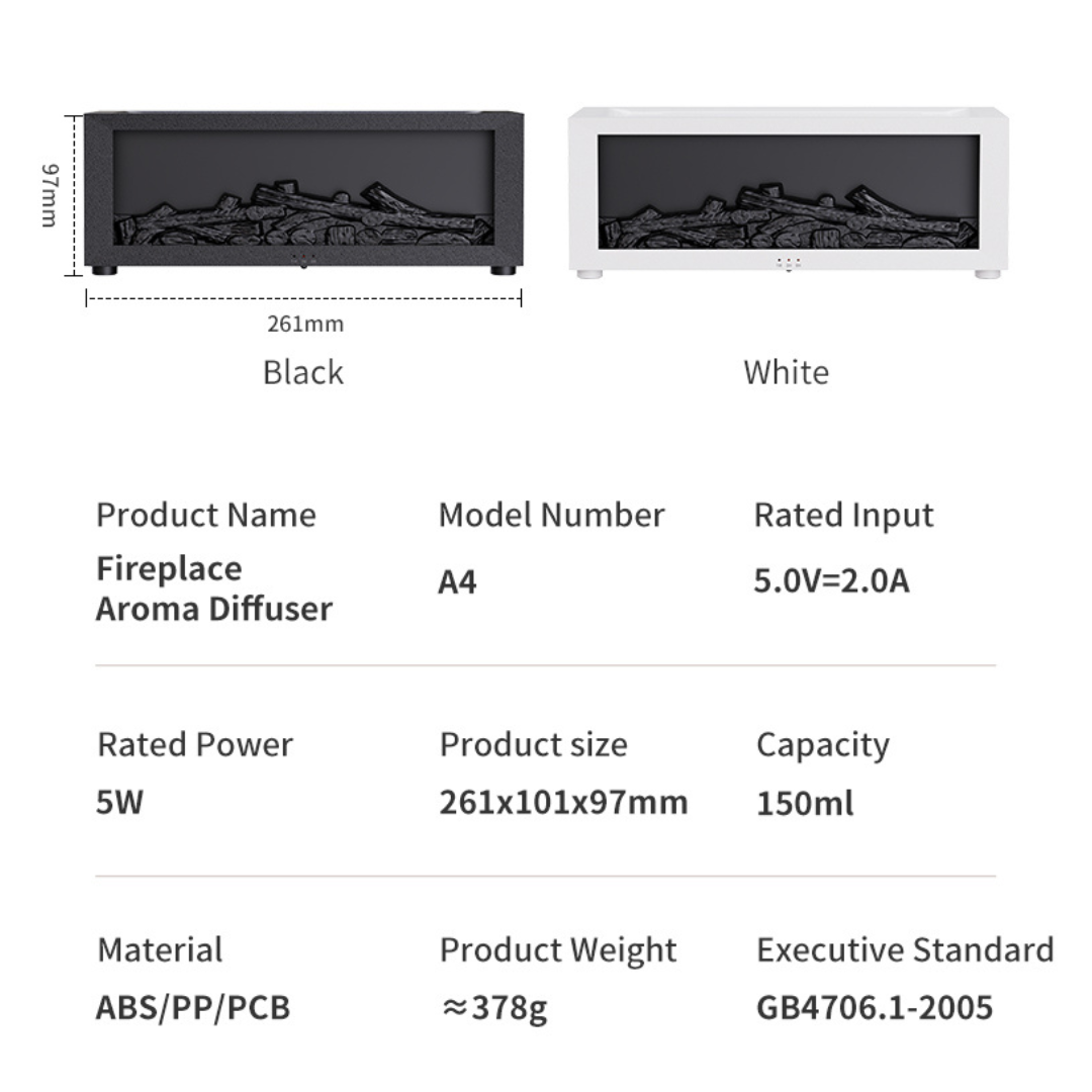 Black and white diffuser dimensions and technical specifications