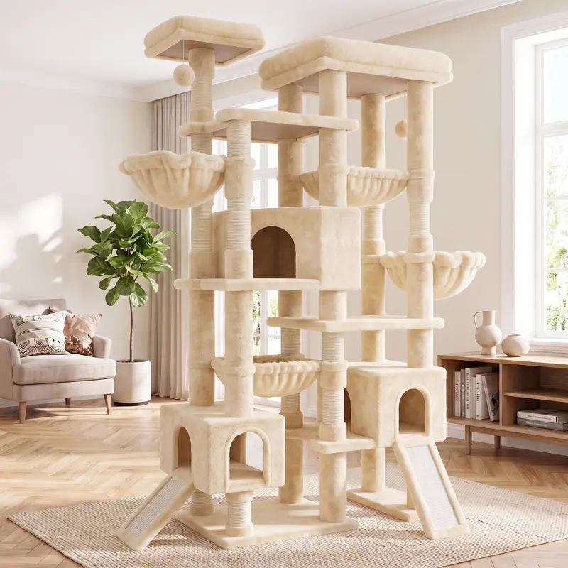 Cat tree tower - Beige-87 inches