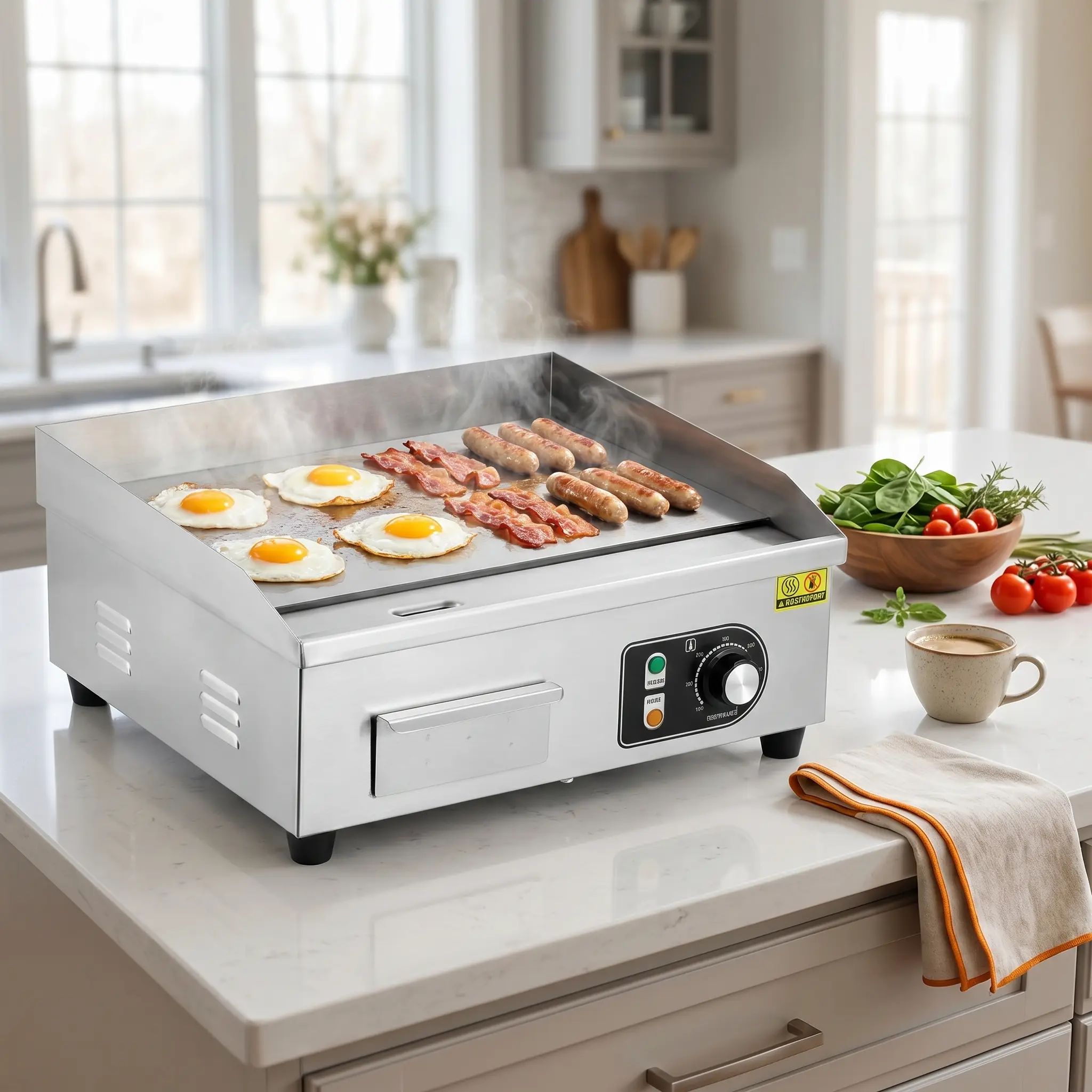 Commercial electric flat top griddle