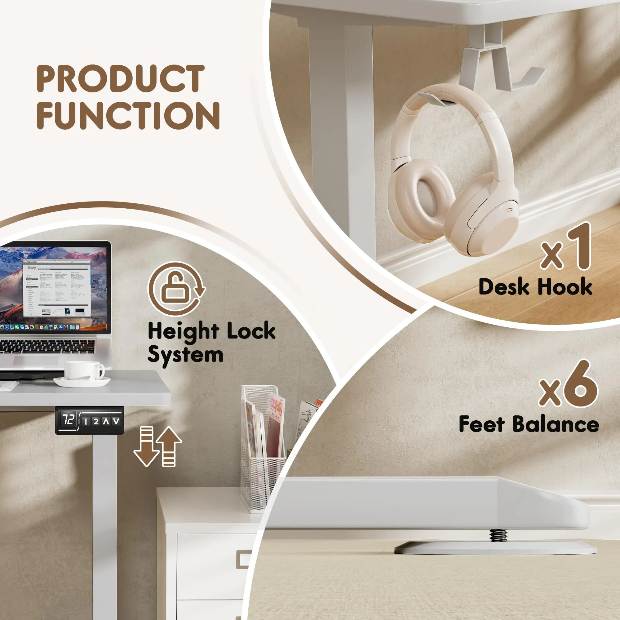 Furmax L Shaped Standing Desk 63x55 in Electric