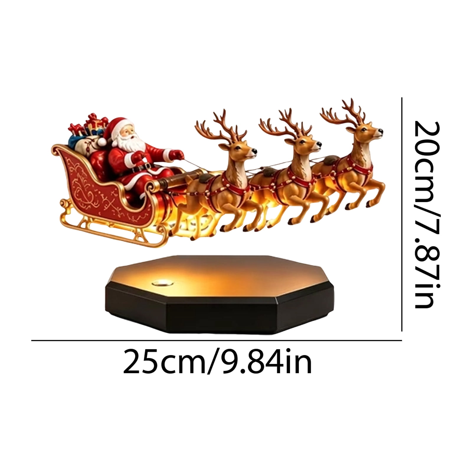 Warm LED Santa sleigh and reindeer decoration product photo 3