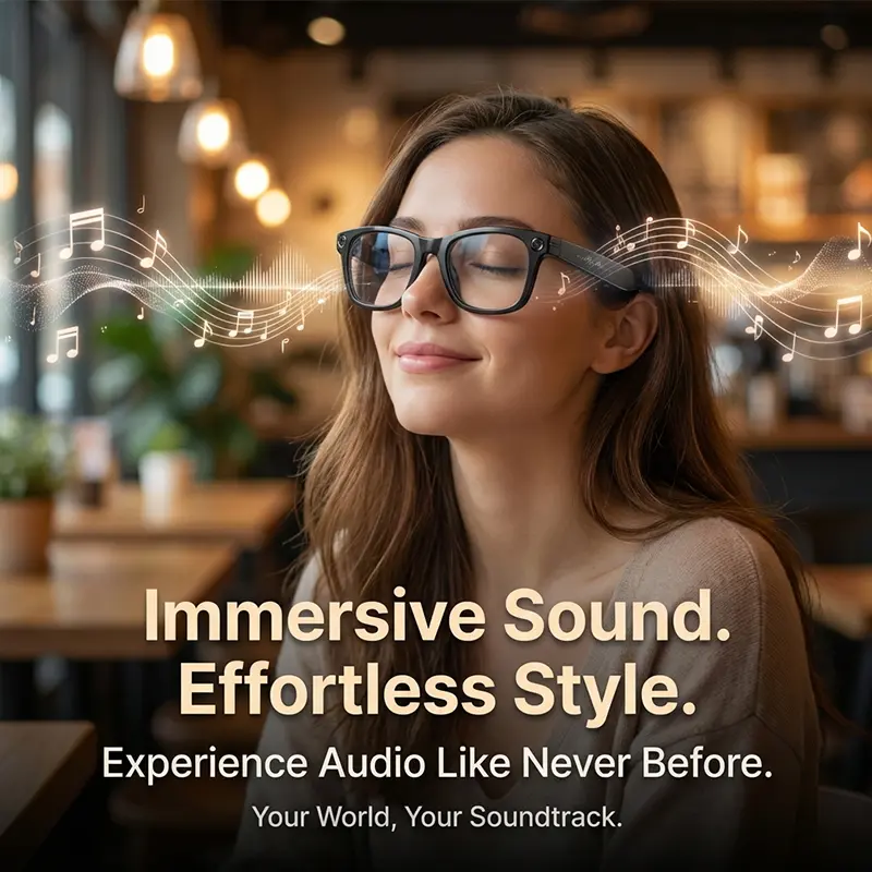 Bluetooth Smart Glasses with 8MP Camera