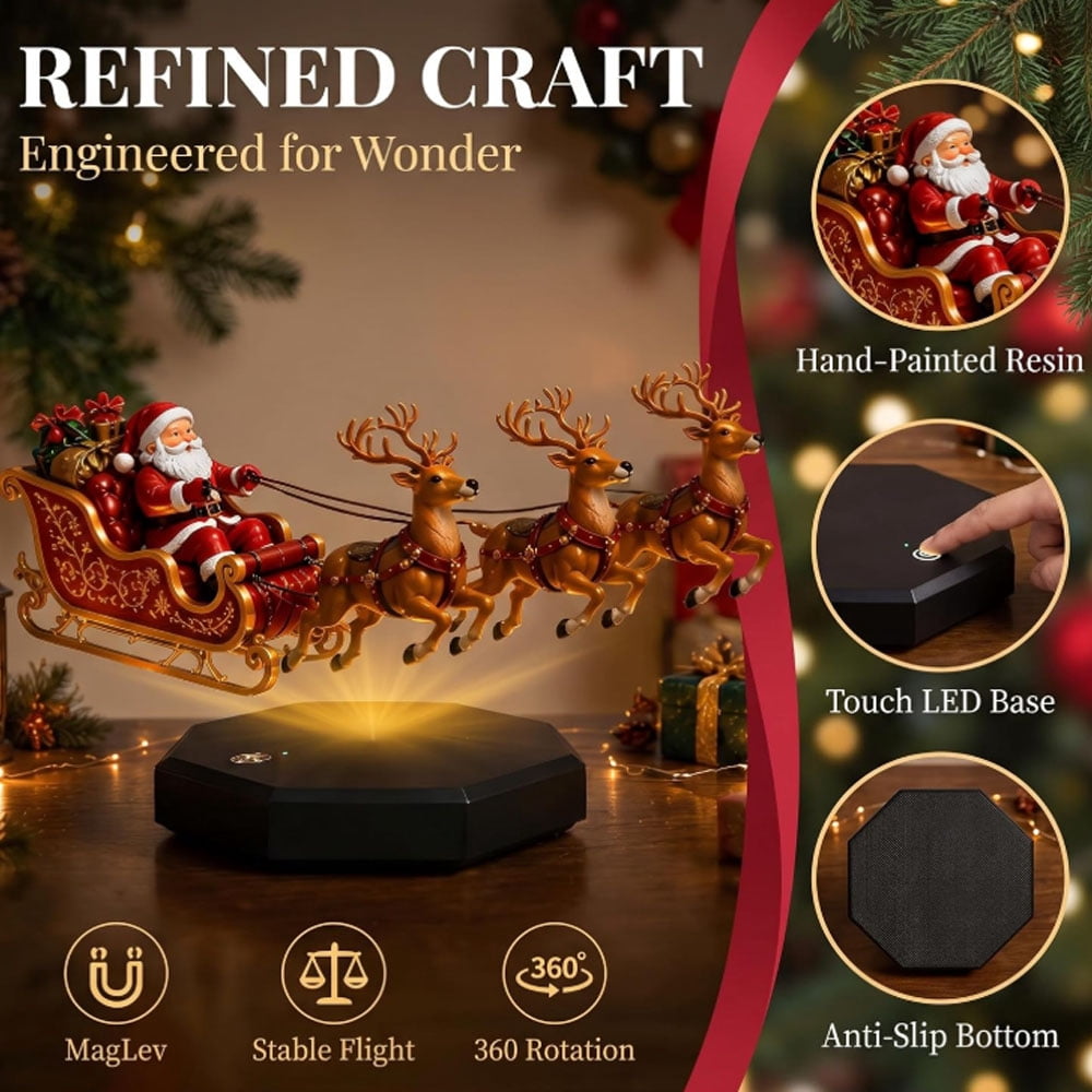 Warm LED Santa sleigh and reindeer decoration product photo 5