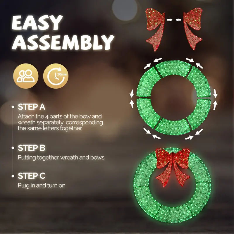Christmas wreath assembly steps