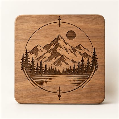 Laser-engraved wood sample