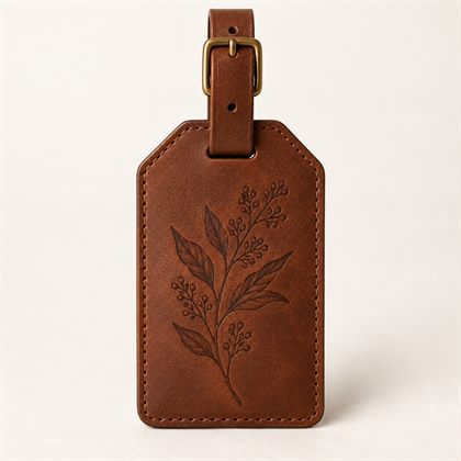 Laser-engraved leather sample