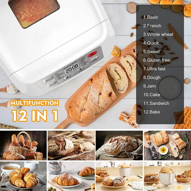 Automatic Bread Maker Machine, 12-in-1, 2LB