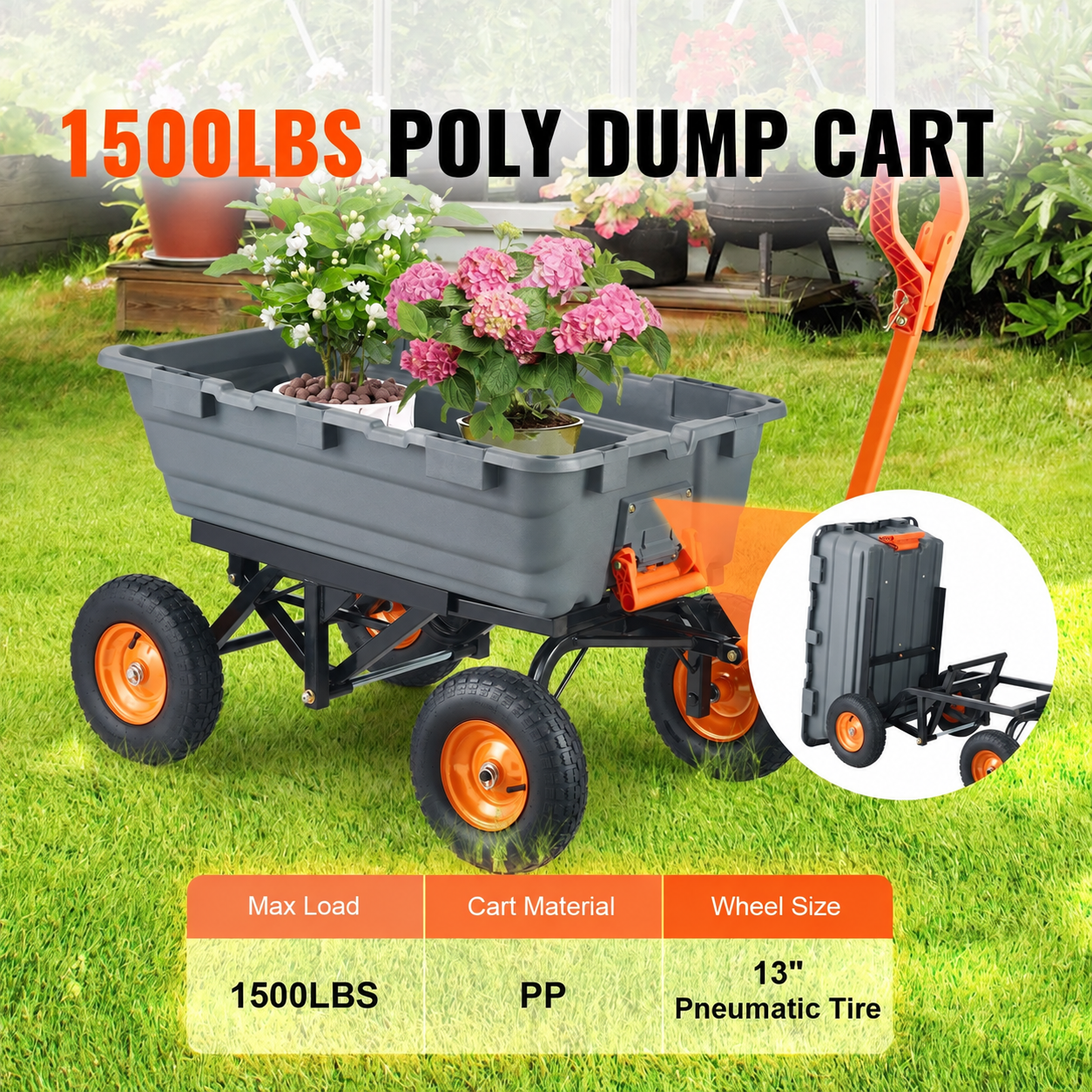 Poly Garden Dump Cart - brand-free product image