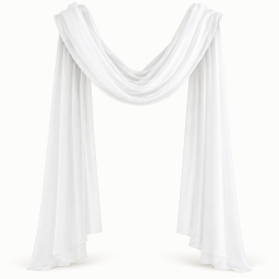 Included white draping cloth