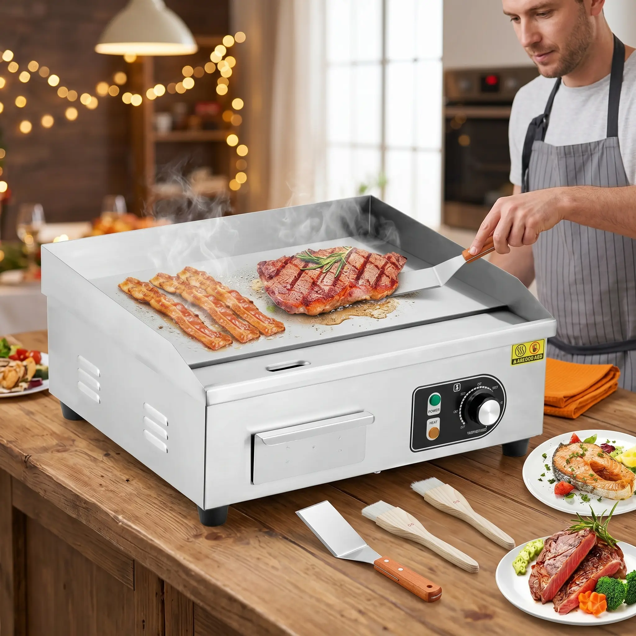Commercial Electric Griddle 14–30 in 1500W–3000W Stainless