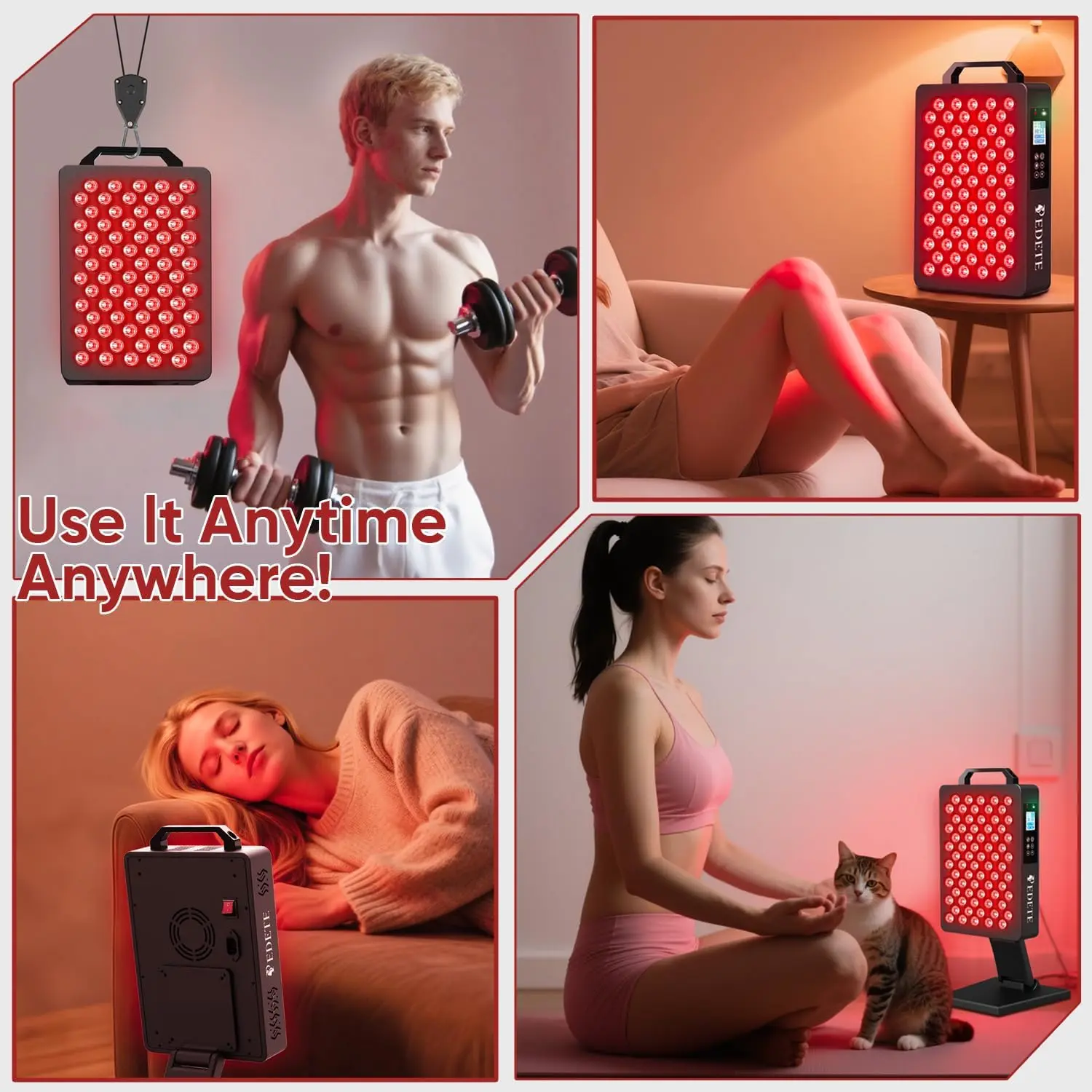 PEDETE Red Light Therapy Panel for Skin & Body Recovery