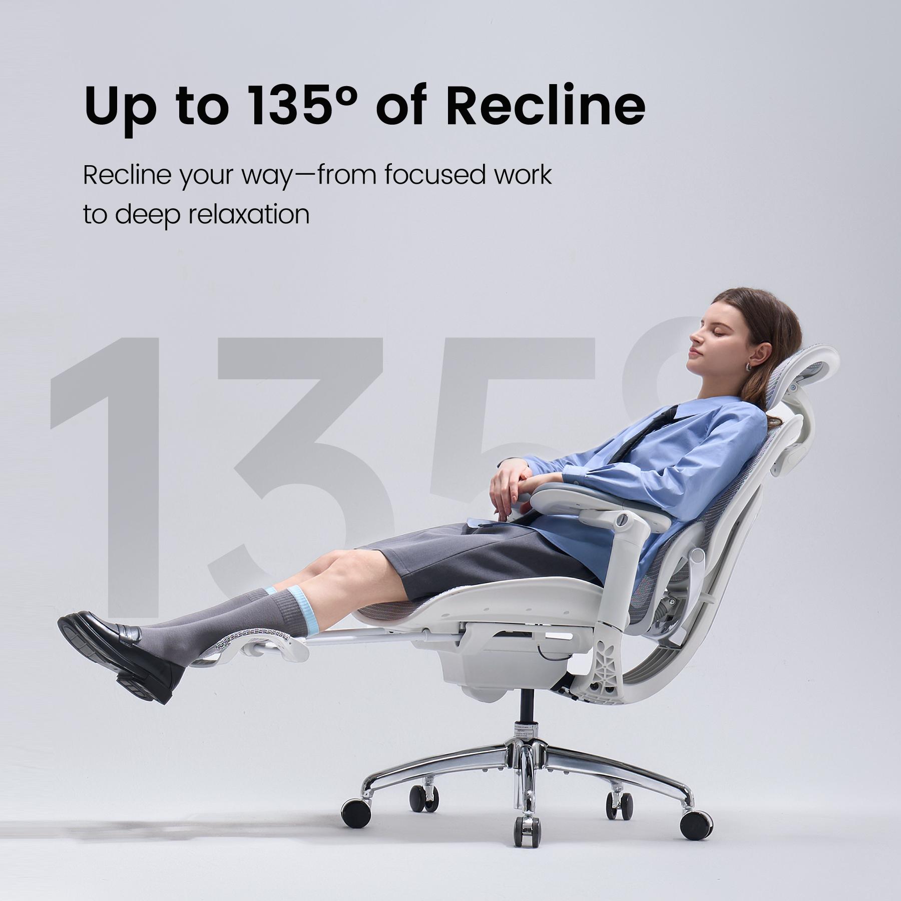 SIHOO C300 Pro V2 Ergonomic Computer Chair - 3D Headrest, Dynamic Lumbar Support, Adjustable Backrest & Footrest, Cloud Airflow Mesh Keeps Cool, Class-4 Gas Lift, Multi-Angle Recliner for Home Office