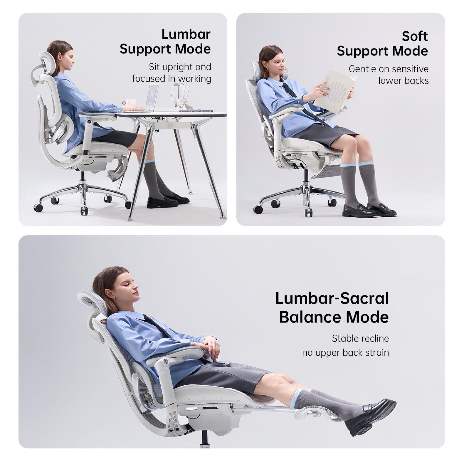 SIHOO C300 Pro V2 Ergonomic Computer Chair - 3D Headrest, Dynamic Lumbar Support, Adjustable Backrest & Footrest, Cloud Airflow Mesh Keeps Cool, Class-4 Gas Lift, Multi-Angle Recliner for Home Office