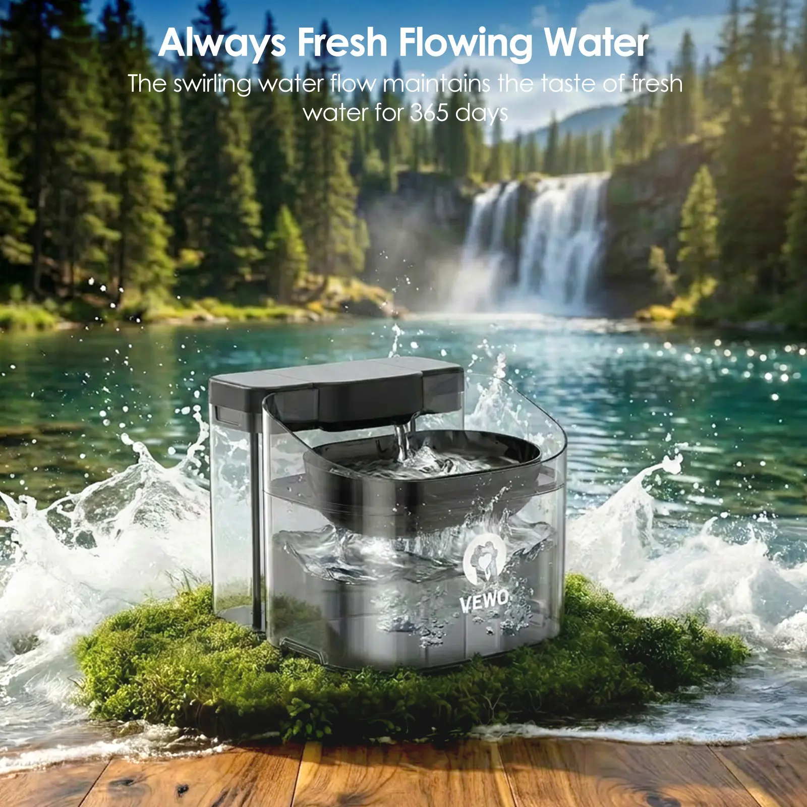 Black dog water fountain