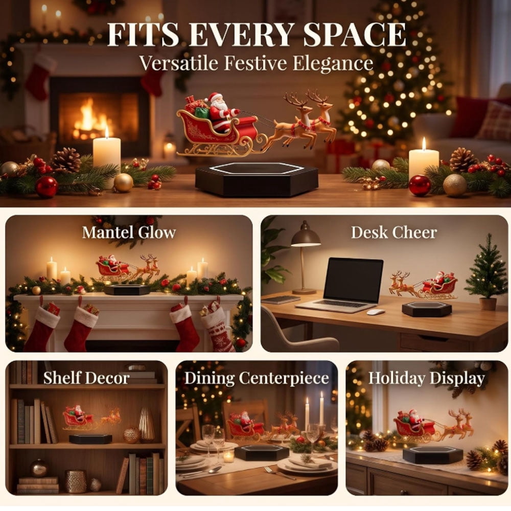 Warm LED Santa sleigh and reindeer decoration product photo 7