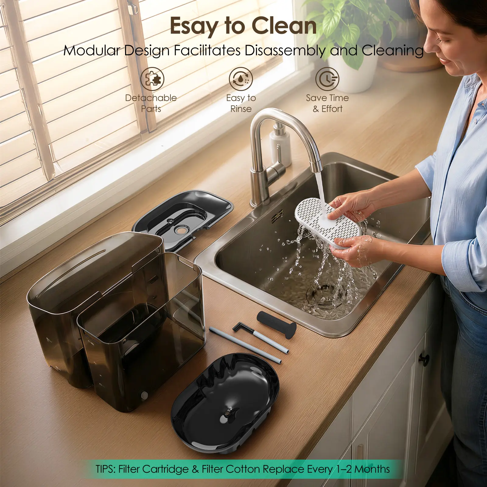 Dog water fountain removable parts