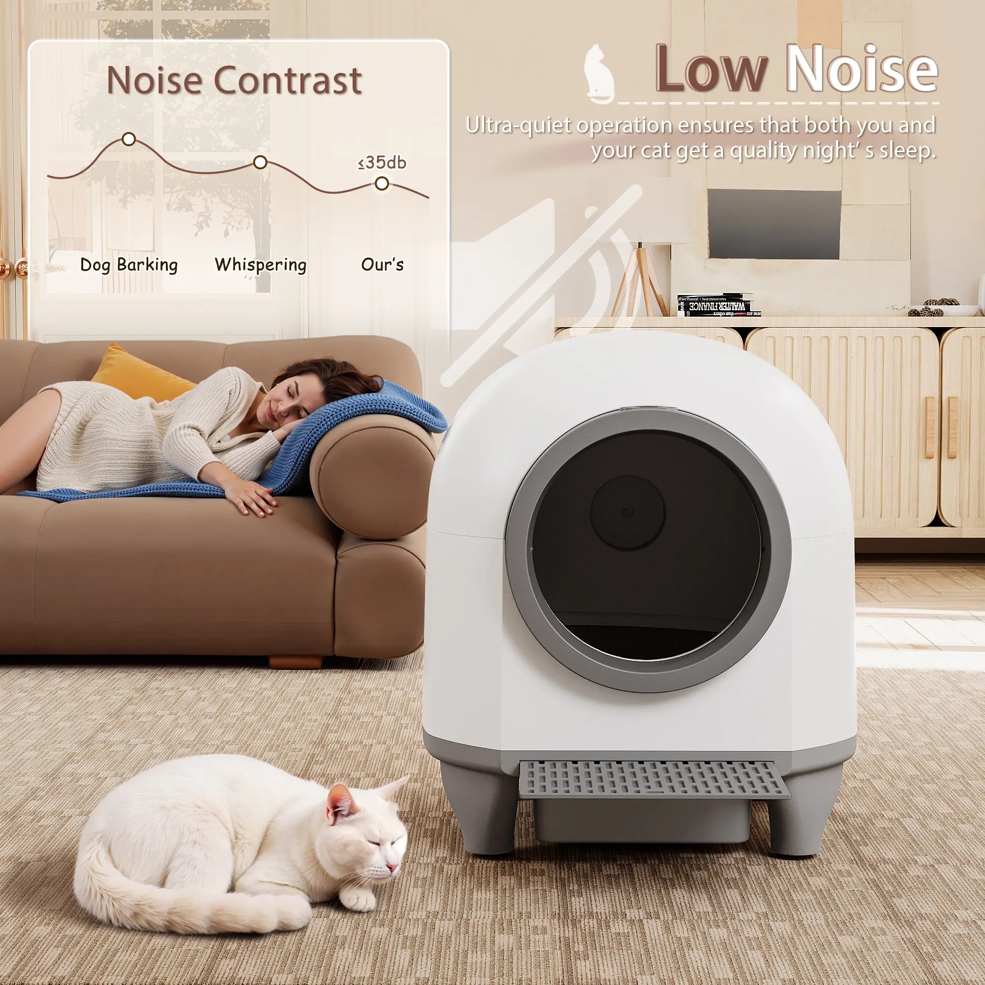 Smart Auto-Cleaning Cat Litter Box 90L