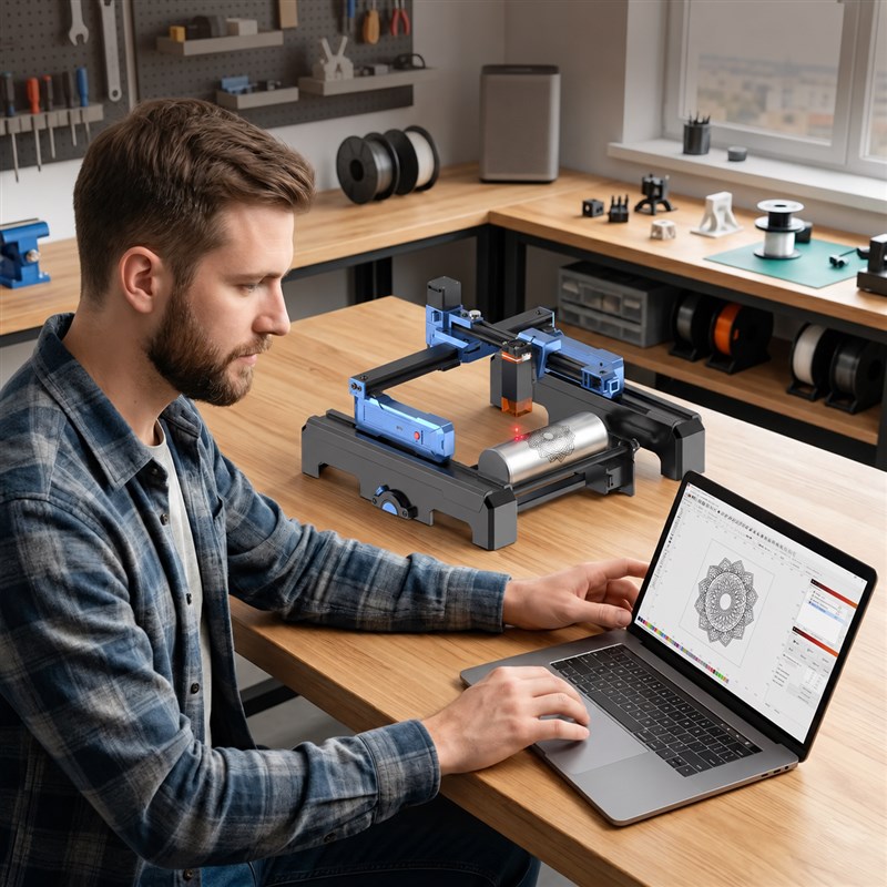 T1 laser engraving machine — logo removed