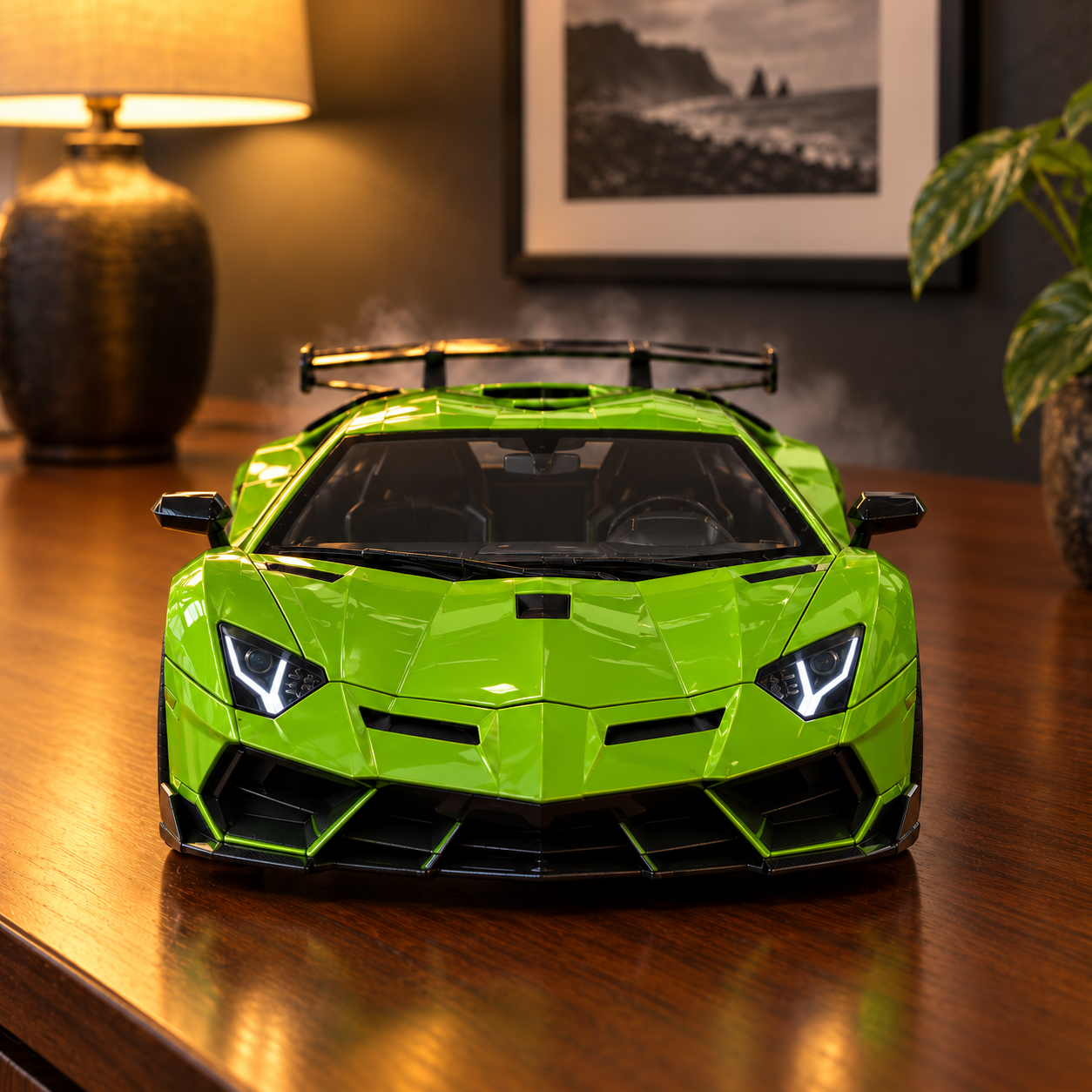 Green Aventador SVJ - front view