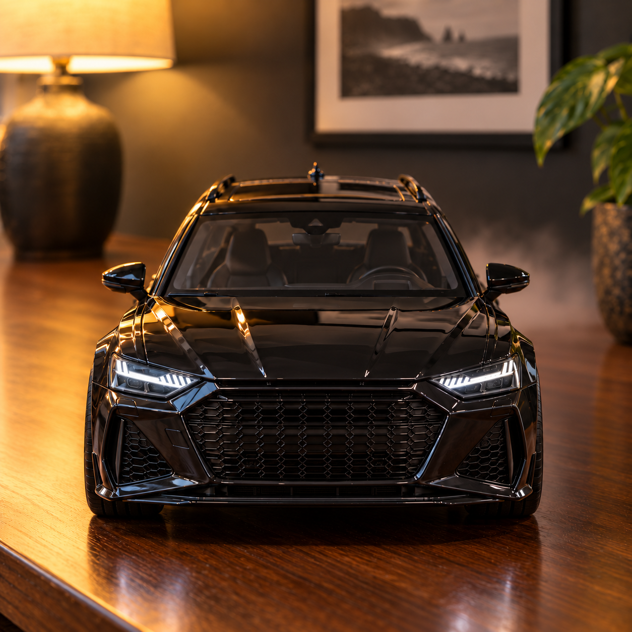 Black RS6 Avant - front view