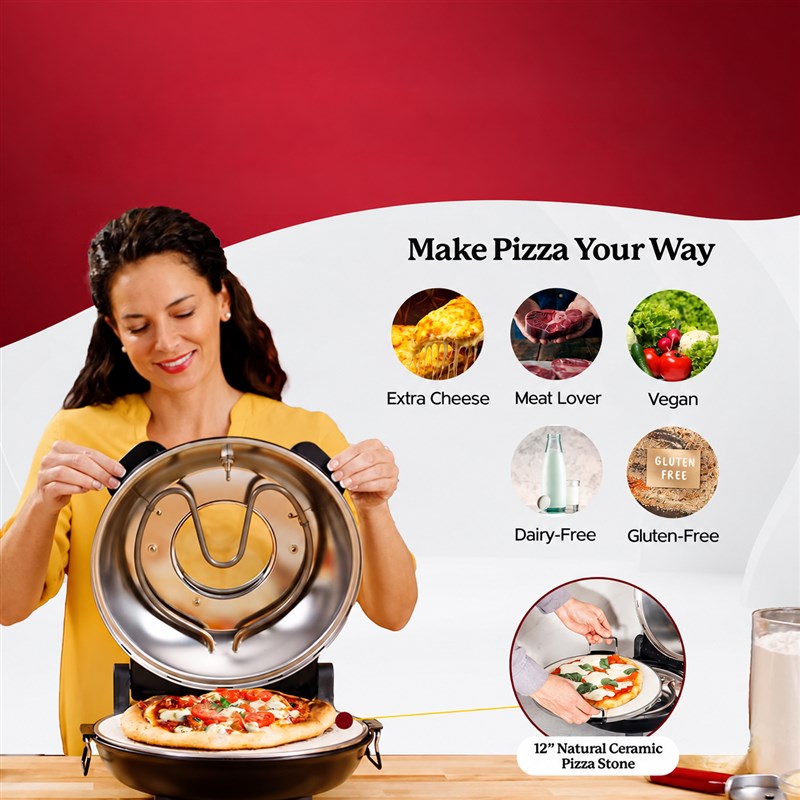 Electric countertop pizza oven — logo removed
