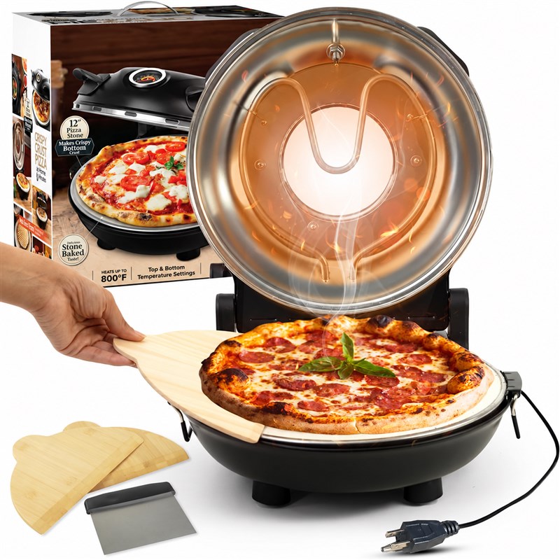 Electric countertop pizza oven — logo removed