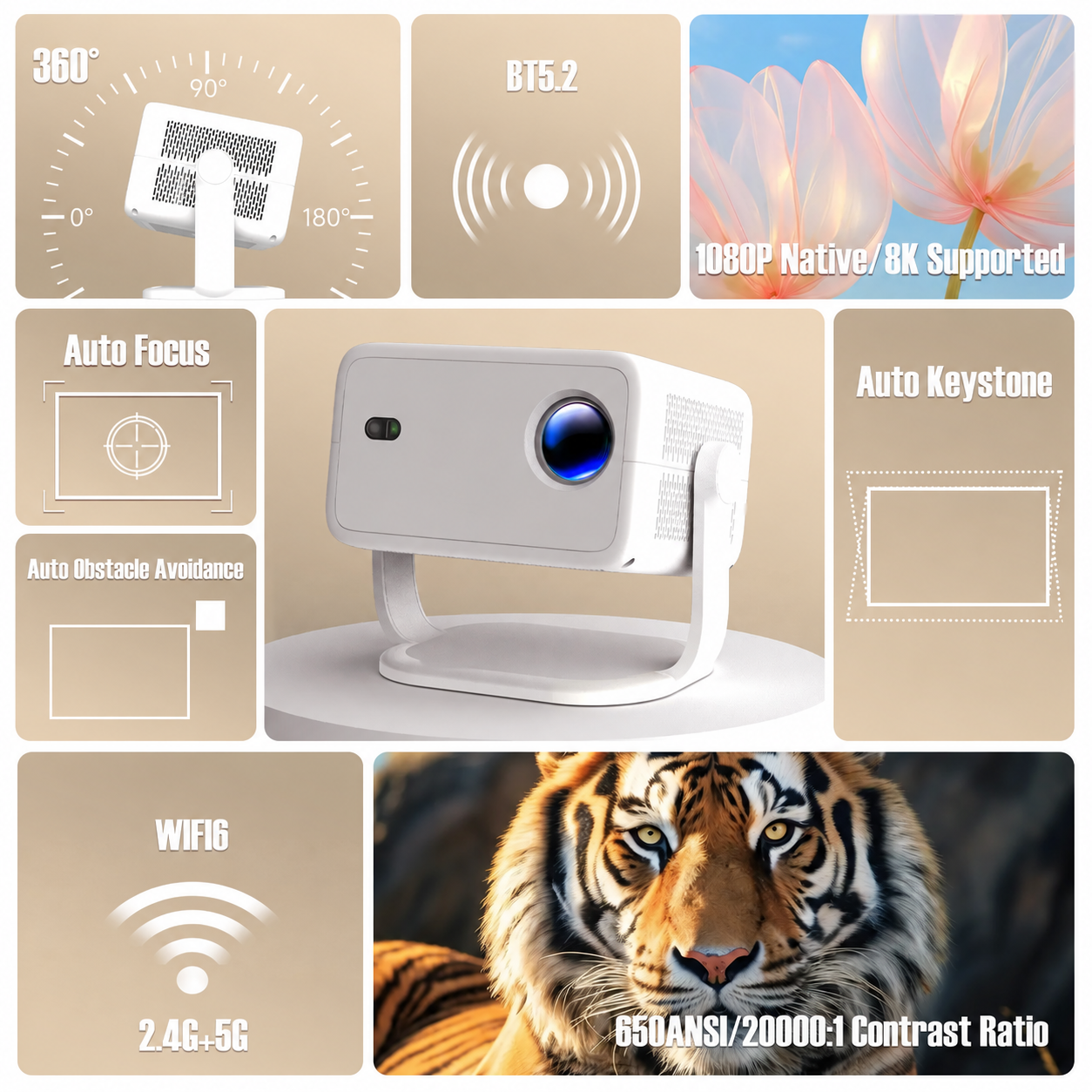 L018 projector features, logo-free