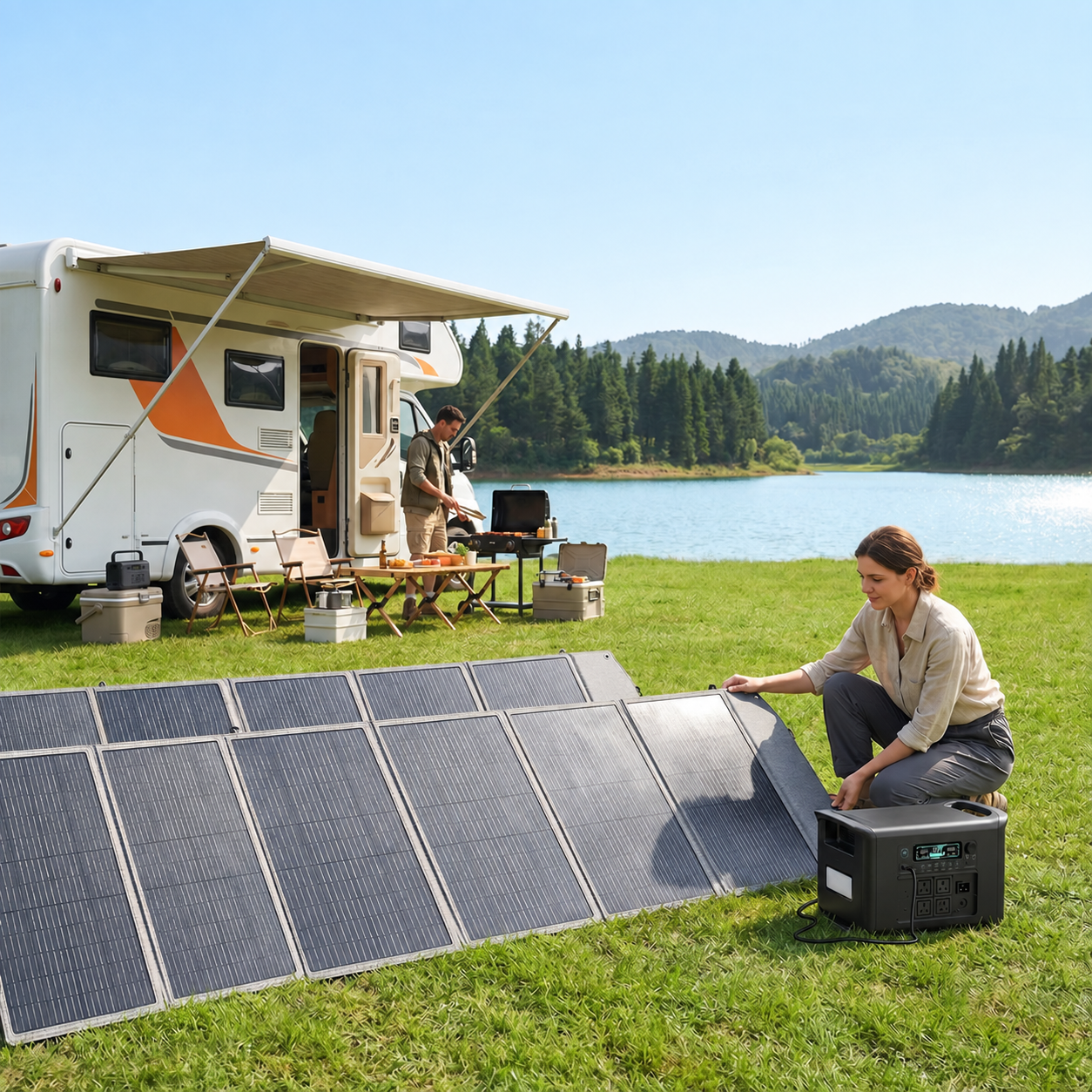 Outdoor portable solar panel