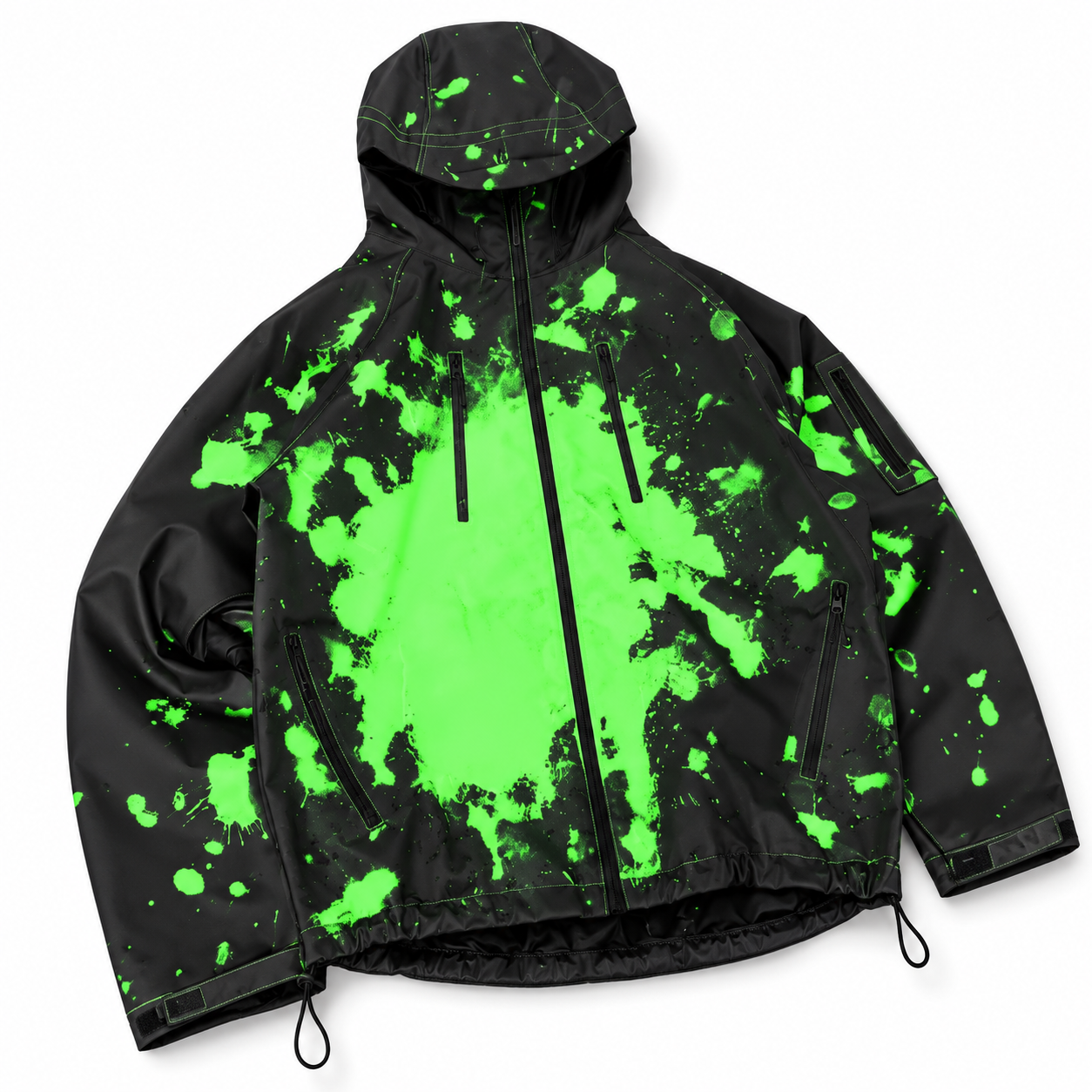 Electric Green snow-reactive jacket product view