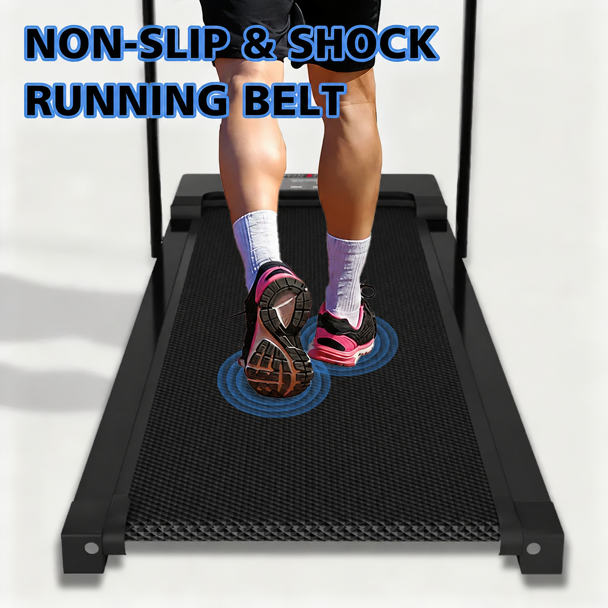 Black treadmill running belt detail, no logo