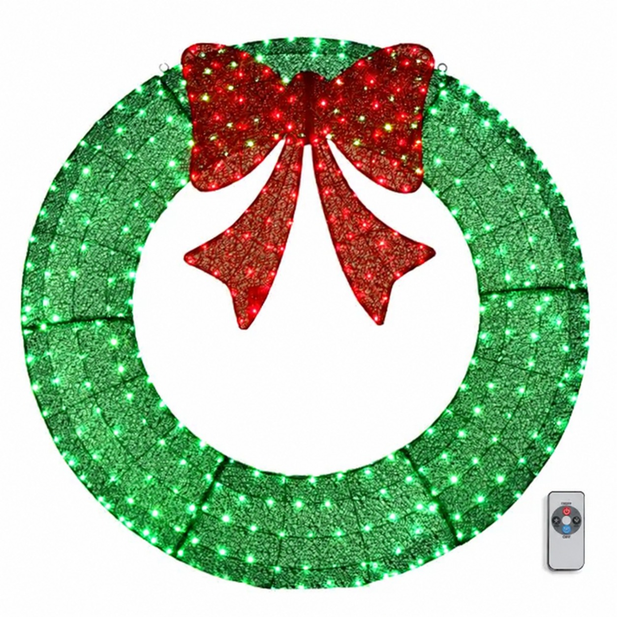 Warm Green giant LED Christmas wreath 24 inch