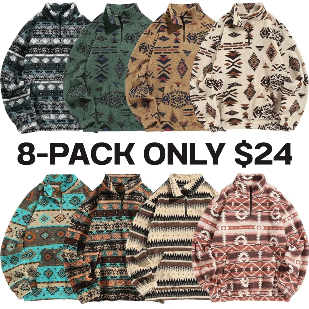 🔥Last Day 95% OFF🔥Women's Ethnic Pattern Zip-Up Sweatshirt